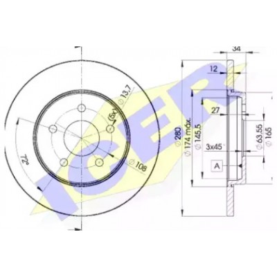 Тормозной диск 78BD67682 ICER - купить в магазине запчастей по Украине