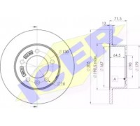Тормозной диск ICER 78BD8767-2 78BD87672 ICER - купить в магазине запчастей по Украине