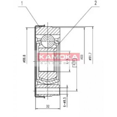 Шарнирный комплект, приводной вал 8010 KAMOKA - купить в магазине запчастей по Украине