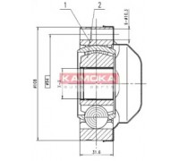 Шарнирный комплект, приводной вал KAMOKA 8713 8713 KAMOKA - купить в магазине запчастей по Украине