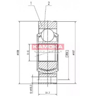 Шарнирный комплект, приводной вал 8738 KAMOKA - купити в магазині запчастин по Україні