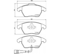 Комплект тормозных колодок, дисковый тормоз HELLA PAGID 8DB 355 010-581 8DB355010581 HELLA PAGID - купить в магазине запчастей по Украине