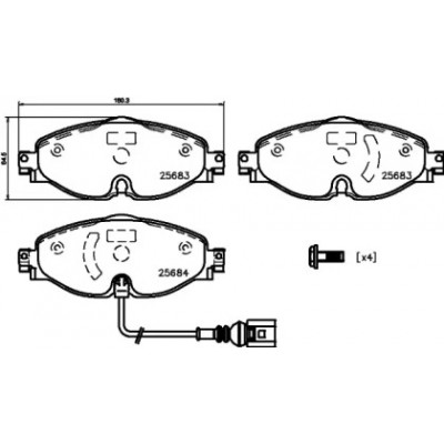 Комплект тормозных колодок, дисковый тормоз 8DB355020191 HELLA PAGID - купить в магазине запчастей по Украине