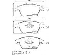 Комплект тормозных колодок, дисковый тормоз HELLA PAGID 8DB 355 023-161 8DB355023161 HELLA PAGID - купить в магазине запчастей по Украине