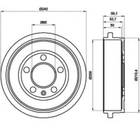 Тормозной барабан HELLA PAGID 8DT 355 300-371 8DT355300371 HELLA PAGID - купить в магазине запчастей по Украине