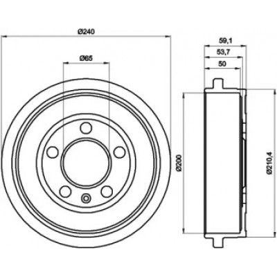 Тормозной барабан 8DT355300371 HELLA PAGID - купить в магазине запчастей по Украине