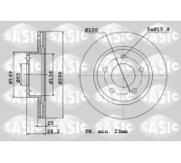 Тормозной диск SASIC 9004898J 9004898J SASIC - купить в магазине запчастей по Украине