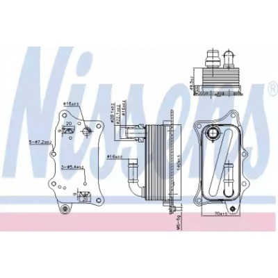 масляный радиатор, двигательное масло 90918 NISSENS - купить в магазине запчастей по Украине