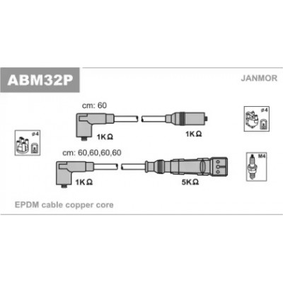 Комплект проводов зажигания ABM32P JANMOR - купить в магазине запчастей по Украине