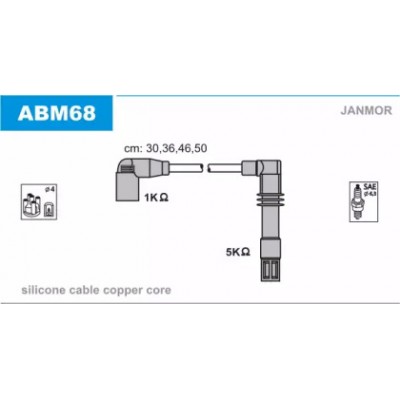 Комплект проводов зажигания ABM68 JANMOR - купить в магазине запчастей по Украине