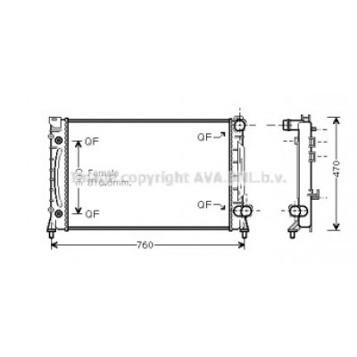 Радиатор, охлаждение двигателя AIA2158 AVA QUALITY COOLING - купить в магазине запчастей по Украине