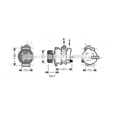 Компрессор, кондиционер AIAK287 AVA QUALITY COOLING - купить в магазине запчастей по Украине