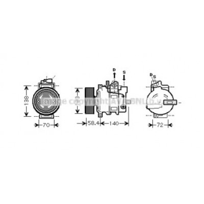 Компрессор, кондиционер AIK262 AVA QUALITY COOLING - купить в магазине запчастей по Украине