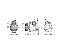 Компрессор, кондиционер AVA QUALITY COOLING AIK271 AIK271 AVA QUALITY COOLING - купить в магазине запчастей по Украине