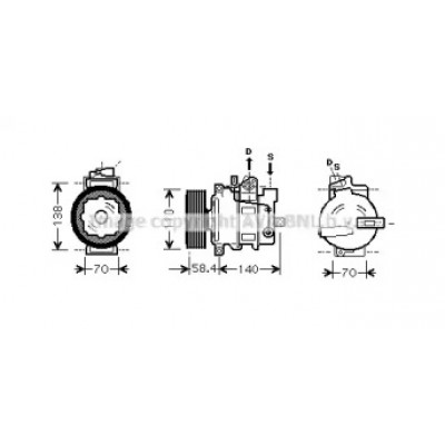 Компрессор, кондиционер AIK273 AVA QUALITY COOLING - купить в магазине запчастей по Украине