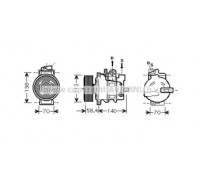 Компрессор, кондиционер AVA QUALITY COOLING AIK274 AIK274 AVA QUALITY COOLING - купить в магазине запчастей по Украине