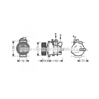 Компрессор, кондиционер AIK343 AVA QUALITY COOLING - купить в магазине запчастей по Украине