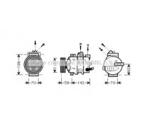 Компрессор, кондиционер AVA QUALITY COOLING AIK349 AIK349 AVA QUALITY COOLING - купить в магазине запчастей по Украине