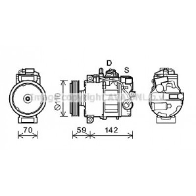 Компрессор, кондиционер AIK380 AVA QUALITY COOLING - купить в магазине запчастей по Украине