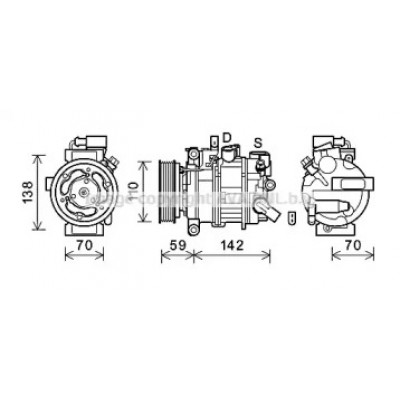 Компрессор, кондиционер AIK402 AVA QUALITY COOLING - купить в магазине запчастей по Украине