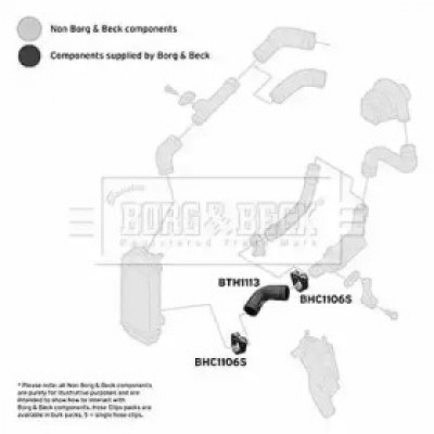 Трубка нагнетаемого воздуха BTH1113 BORG and BECK - купить в магазине запчастей по Украине