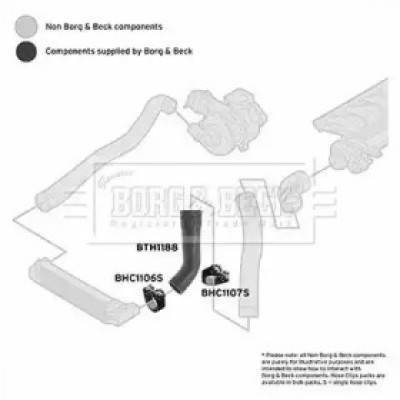 Трубка нагнетаемого воздуха BTH1188 BORG and BECK - купить в магазине запчастей по Украине