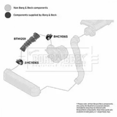 Трубка нагнетаемого воздуха BTH1201 BORG and BECK - купить в магазине запчастей по Украине