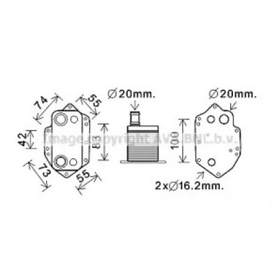 масляный радиатор, двигательное масло BW3554 AVA QUALITY COOLING - купить в магазине запчастей по Украине