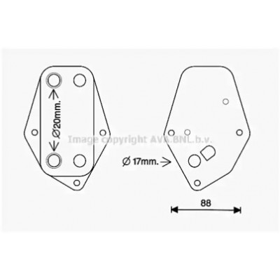 масляный радиатор, двигательное масло BW3557 AVA QUALITY COOLING - купить в магазине запчастей по Украине