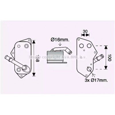 масляный радиатор, двигательное масло BW3558 AVA QUALITY COOLING - купить в магазине запчастей по Украине