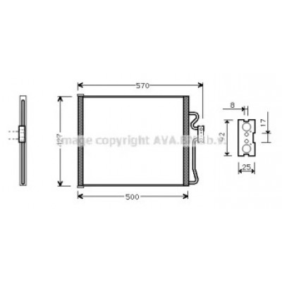 Конденсатор, кондиционер BW5192 AVA QUALITY COOLING - купить в магазине запчастей по Украине