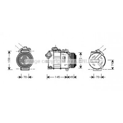 Компрессор, кондиционер BWAK017 AVA QUALITY COOLING - купить в магазине запчастей по Украине