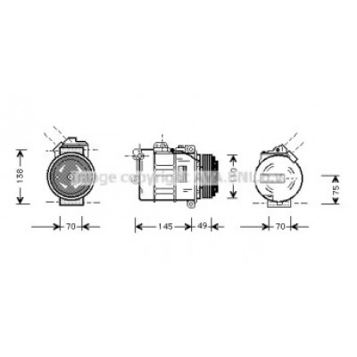 Компрессор, кондиционер BWAK237 AVA QUALITY COOLING - купить в магазине запчастей по Украине
