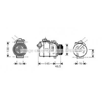 Компрессор, кондиционер BWAK332 AVA QUALITY COOLING - купить в магазине запчастей по Украине