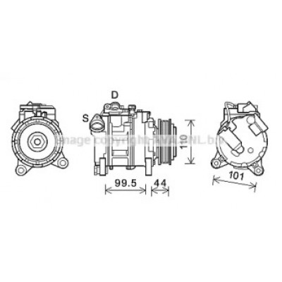 Компрессор, кондиционер BWAK492 AVA QUALITY COOLING - купить в магазине запчастей по Украине