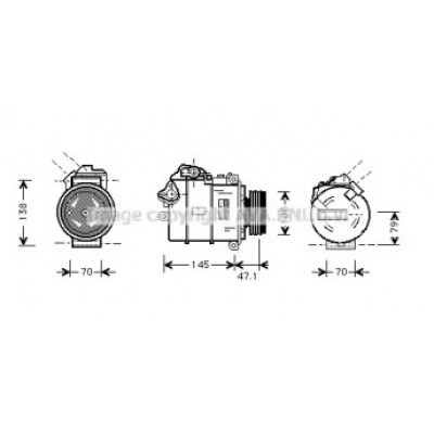 Компрессор, кондиционер BWK306 AVA QUALITY COOLING - купить в магазине запчастей по Украине