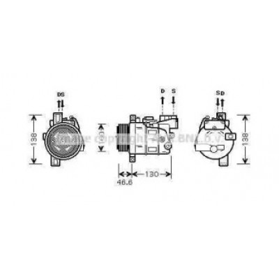 Компрессор, кондиционер BWK319 AVA QUALITY COOLING - купить в магазине запчастей по Украине