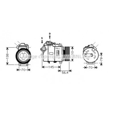 Компрессор, кондиционер BWK330 AVA QUALITY COOLING - купить в магазине запчастей по Украине