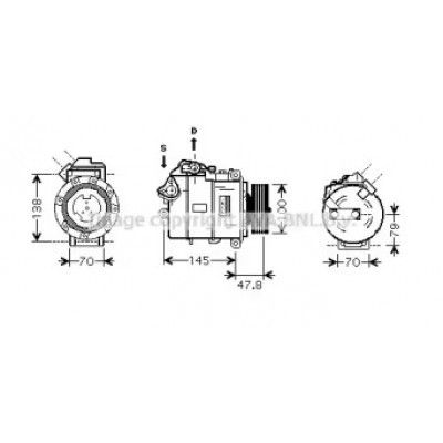 Компрессор, кондиционер BWK331 AVA QUALITY COOLING - купить в магазине запчастей по Украине