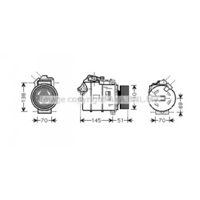 Компрессор, кондиционер BWK384 AVA QUALITY COOLING - купить в магазине запчастей по Украине