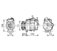 Компрессор, кондиционер AVA QUALITY COOLING BWK415 BWK415 AVA QUALITY COOLING - купить в магазине запчастей по Украине