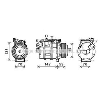 Компрессор, кондиционер BWK418 AVA QUALITY COOLING - купить в магазине запчастей по Украине