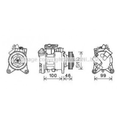 Компрессор, кондиционер BWK489 AVA QUALITY COOLING - купить в магазине запчастей по Украине