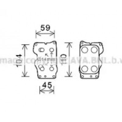 масляный радиатор, двигательное масло CN3307 AVA QUALITY COOLING - купить в магазине запчастей по Украине