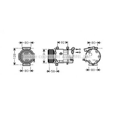 Компрессор, кондиционер CNAK255 AVA QUALITY COOLING - купить в магазине запчастей по Украине