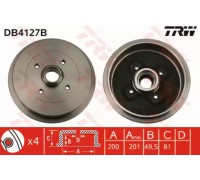 Тормозной барабан TRW DB4127B DB4127B TRW - купить в магазине запчастей по Украине