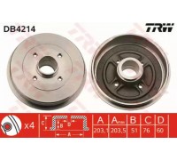 Тормозной барабан TRW DB4214 DB4214 TRW - купить в магазине запчастей по Украине