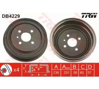 Тормозной барабан TRW DB4229 DB4229 TRW - купить в магазине запчастей по Украине