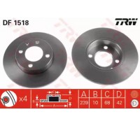 Тормозной диск TRW DF1518 DF1518 TRW - купить в магазине запчастей по Украине