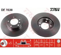 Тормозной диск TRW DF1538 DF1538 TRW - купить в магазине запчастей по Украине